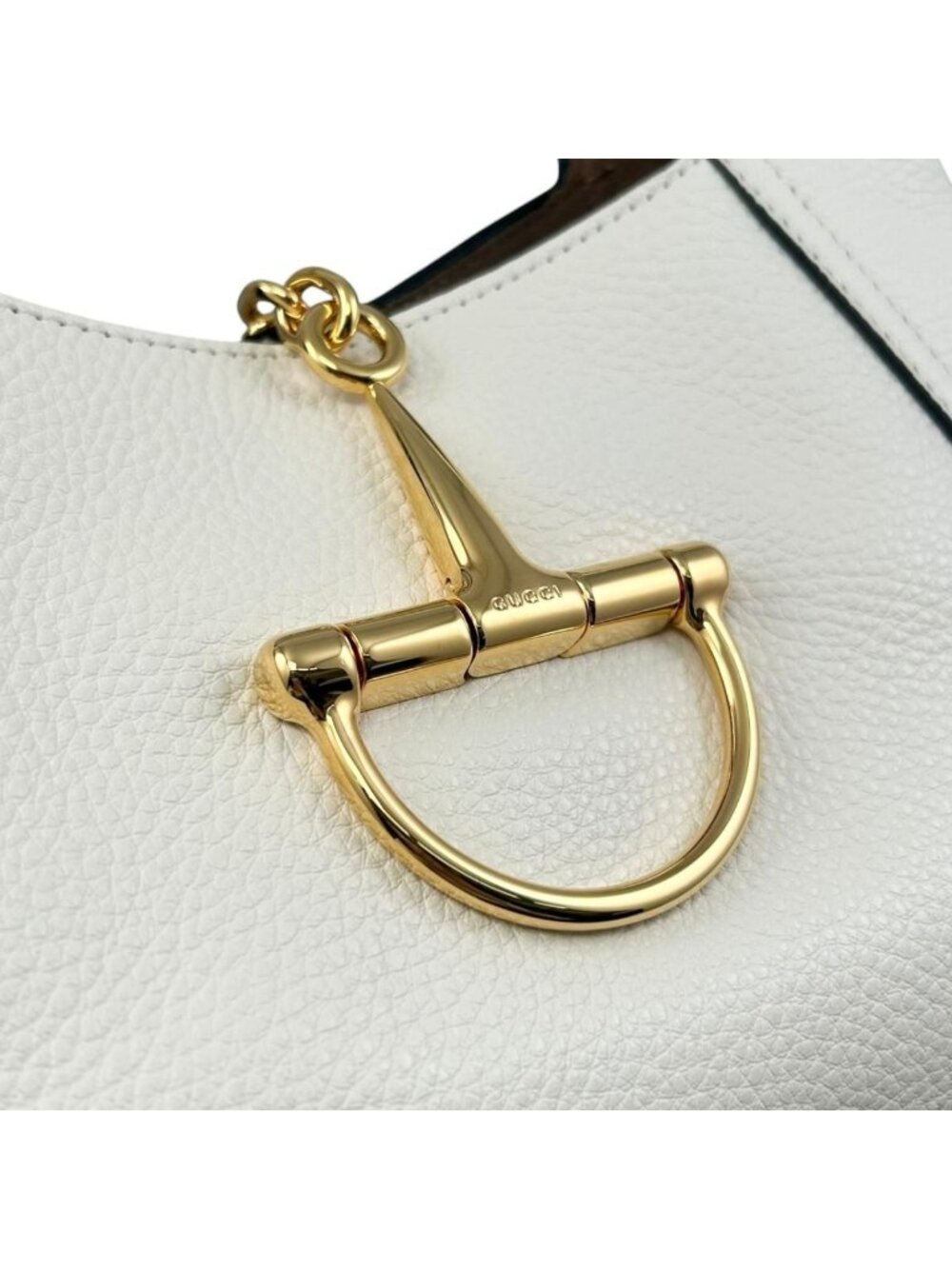 Gucci Handbag Soft Bit Leather White Gold - Picture 10 of 15